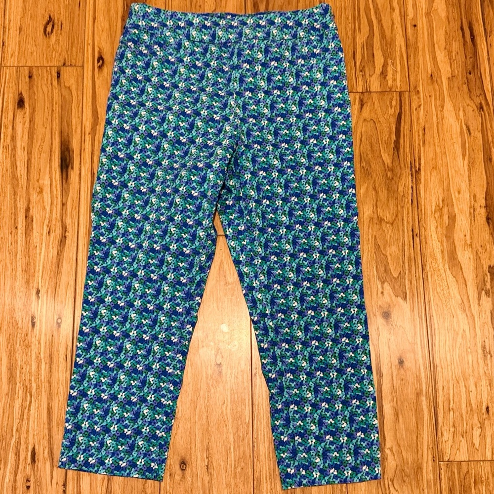 Soft‎ Surroundings Pants Womens Petites MP Medium Cropped Pull On Blue Casual